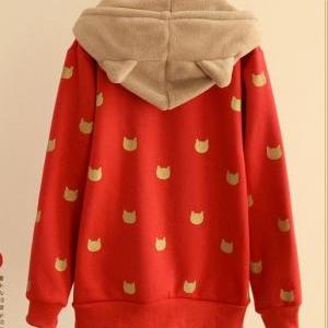 red cat hoodie