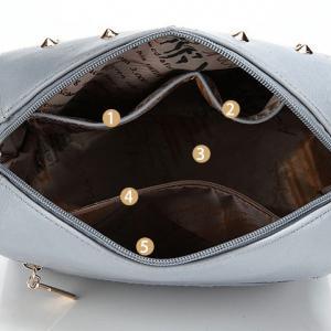 Fresh Sweet Gray Rivet Shoulder Bag&..