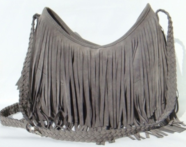 Grey fringe clearance bag