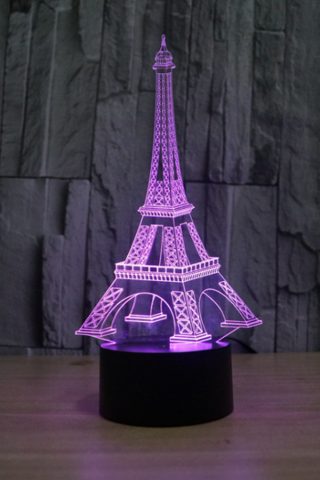3d Illusion Eiffel Tower Table Decorations Led Desk Lamp As Gift