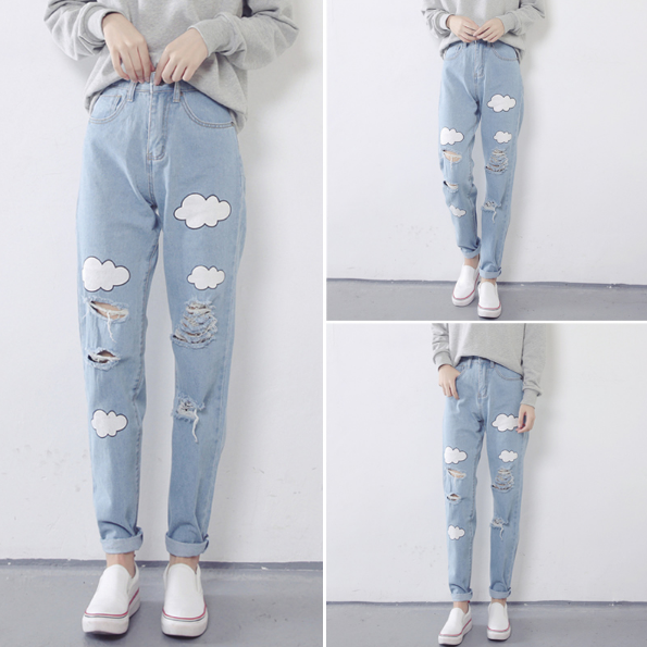 The Clouds Printed Jeans