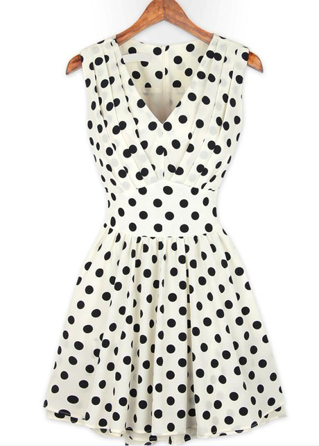 black and white polka dot frocks